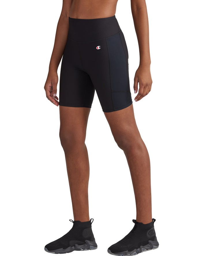 Pantalones Cortos Champion Mujer - Ribbed Bike 7 ( Negras ) 9684713-RC